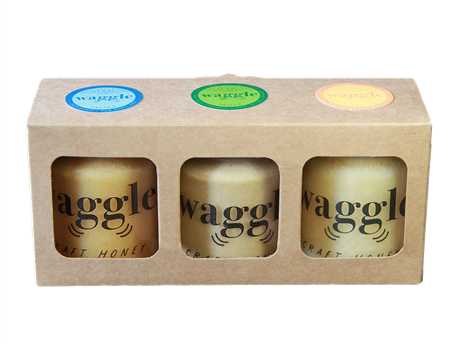 Busy Bee Trio Medium 3x170g jars – Waggle Honey artisanal craft honey gift set