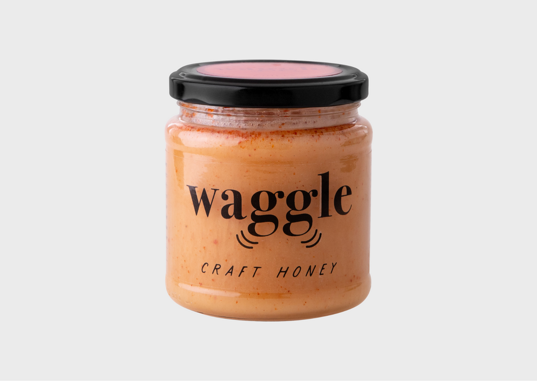 Jar of Waggle Chilli Craft Honey 340g
