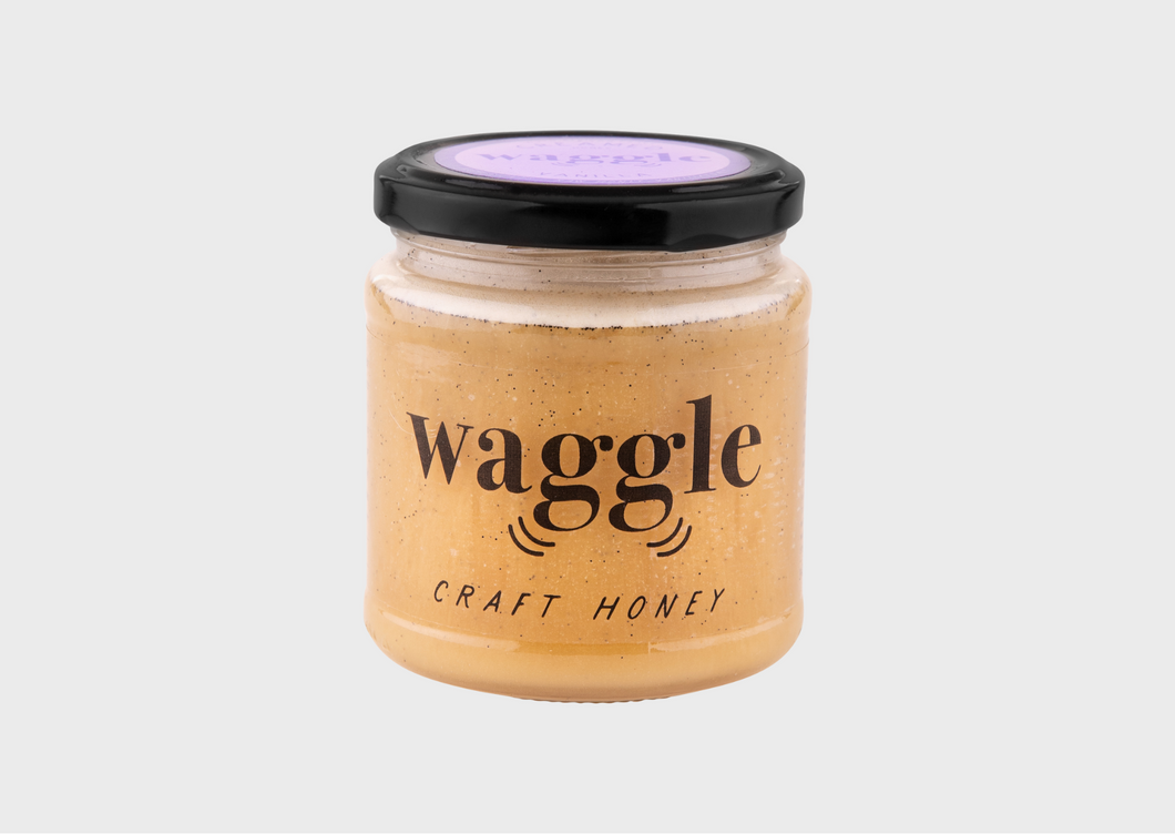 Jar of Waggle's Vanilla Creamed Craft Honey 340g